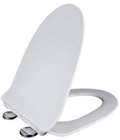 Wttfc UltradüNn/Dick Toilettendeckel,Klodeckel V Form, Wc Sitz Mit Absenkautomatik,Weiß Toilettensitz,Klobrille Aus Harnstoff-Formaldehyd-Material,Abnehmbar Toilettenbrille,Big V
