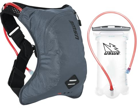 USWE Outlander XC - Mochila de hidratación de 4 L, para correr, senderismo, con bolsa de agua (1.5 L/50 onzas), Hydropack para hombres y mujeres, equipo de mochila y equipo para ciclismo, MTB (azul,