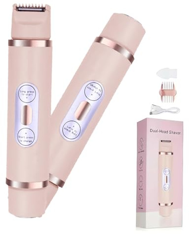 Bequemer elektrischer 2-in-1-Damenrasierer, Intimrasierer 2 in 1, Comfort 2 in 1 Electric Lady Shaver, Wasserdicht Elektrischer Rasierer Damen, Bikinirasierer für Frauen (Rosa)