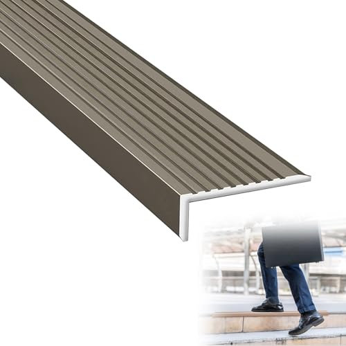 L-Winkel-Treppenprofil für Innen und Außenbereich, Fliesen, Holz, Metalltreppen, Sicherheits-Eckkantenschutzleiste, Helfen Sie älteren Menschen und Kindern beim Gehen, Treppenkantenstreifen(Sekt)