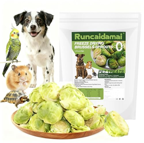 Runcaidamai Natural Freeze-Dried Vegetable for Pets – Single Ingredient, Nutrient-Rich, Low-Calorie, Pure & Simple Digestive Crunchy Bites Snack for Dogs, Rabbits, Birds, Turtles & Guinea Pigs