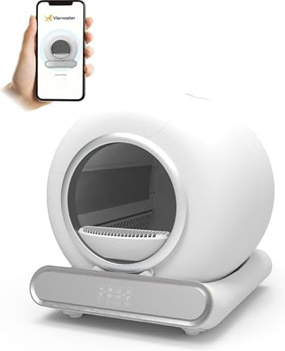 Viervoeter™ Selbstreinigende Katzentoilette – 65 l, App-gesteuert, mit Ionisator & Zubehör – Für große Katzen bis 8 kg