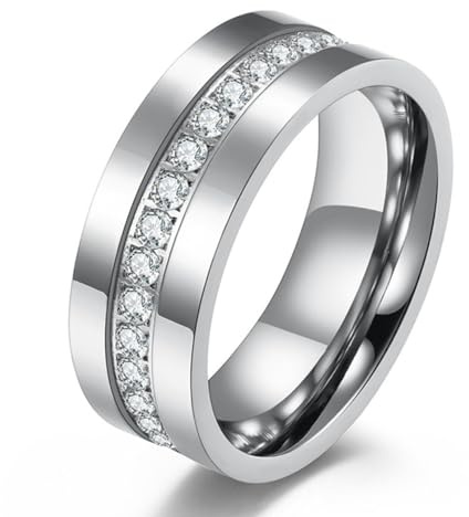Diamantring aus Titanstahl im europäischen und amerikanischen Stil, Diamantring für Männer und Frauen