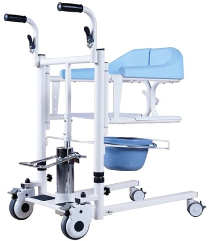 Juodkeo 3-in-1 Hydraulic Patient Lift for Home, Adjustable Height Lift Chair, 330 lbs Weight Capacity, Bed to Shower Toilet Wheelchair Mobility Aid