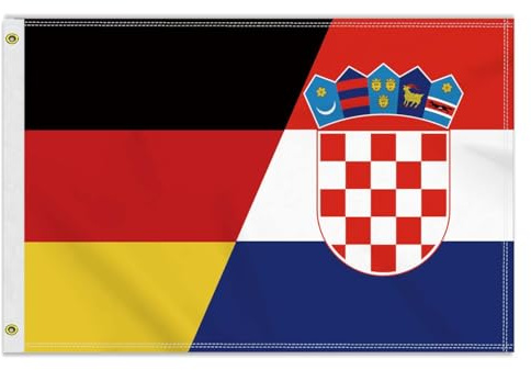 Große 60×90 CM Kroatien Deutsch Flagge, 2×3FT Medium 150D Kroaten banner,Strapazierfähige Doube-Seitendruck Dekor Messingösen Medium Croatia
