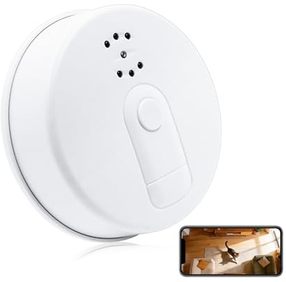 HJZJGG Spy Hidden Camera Smoke Dtector WiFi Video Cam Home Office Security | HD 1080P Wireless Video Camera, Remote Viewing, Loop Recording, Motion Detection, Night Vision