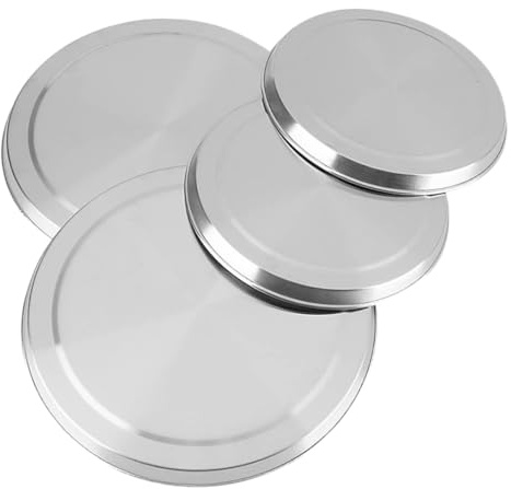 BESPORTBLE 4 pièces Cache-brûleurs pour Cuisinière Électrique Acier Inoxydable Protection Ronde pour Brûleurs Gaz Grandes et Petites Finition Argentée Élégante