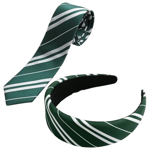 2 Stück Set Slytherin Kostüm, Harry Potter Slytherin Umhang Und Krawatte Set, Thematische Party Accessoires Für Cosplay Events Und Karneval