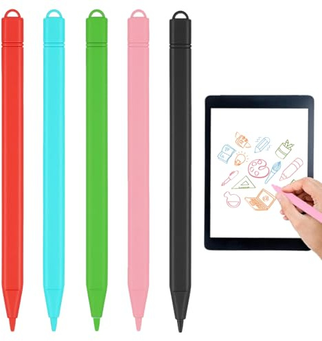 Quesuc 5 Pezzi Penna Di Ricambio Per Lavagna A Scrittura Lcd Penna Magnetica Per Bambini, Tavoletta Da Disegno E Nintendo 2Ds Xl In Plastica Multicolore 12 Cm Di Lunghezz