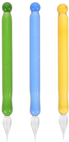 ARTSEWPLY 3 Stück pack Transparente Glasstifte mit Präzisionsspitze Leichtes Kristallglas Schreibgerät für Schüler und Künstler Glatter Tintenfluss Dekoratives für Schule und Kreative