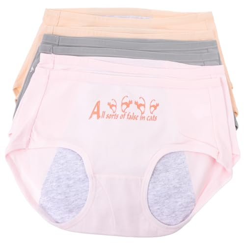 BELLIFFY Mutande Mestruali Anti-perdita 6 Pezzi, Biancheria Intima da Donna Traspirante in Cotone, Vita Alta Supporto Addominale, Slip Flessibili e Confortevoli per Ciclo Mestruale