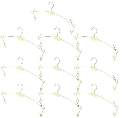 Ganci Metallici per Reggiseno e, Oro, 10 Pezzi | Supporto Robusto in Ferro, Bordi Lisci, Design Multifunzione, Non Si Deforma Facilmente, per Organizzare Armadi