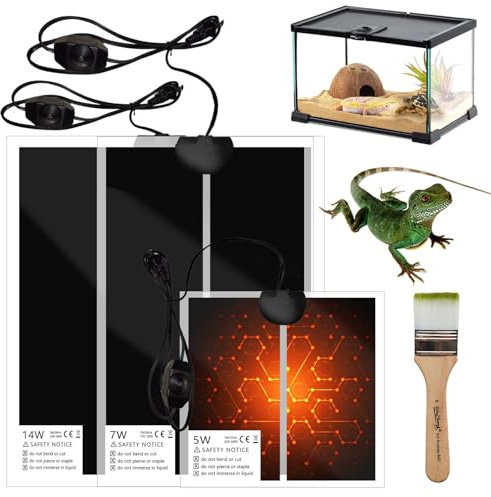 SMD35 heizmatte Terrarium heizmatte mit Thermostat, Terrarium Heat Mat für Pflanzen/amphibischer/Terrarium/Reptilien heizmatte wasserdicht, Sicher und langlebig mit zum Schutz von Haustieren (Mittel)