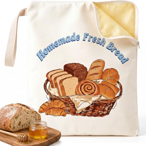 Sacs à Pain Réutilisables en Cire d'Abeille 43 x 33 cm | Doublure en cire d’abeille naturelle; respirant, lavable et réutilisable pour le pain au levain et le pain fait maison