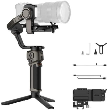 ZHIYUN WEEBILL 5 [Oficial] Estabilizador Cámara, Compatible con Canon/Sony/Nikon/Fujifilm, Modo de Funcionamiento Personalizado, Luz de Relleno, Pantalla Táctil de 1.8, Carga útil de 3kg (6.6 lbs)