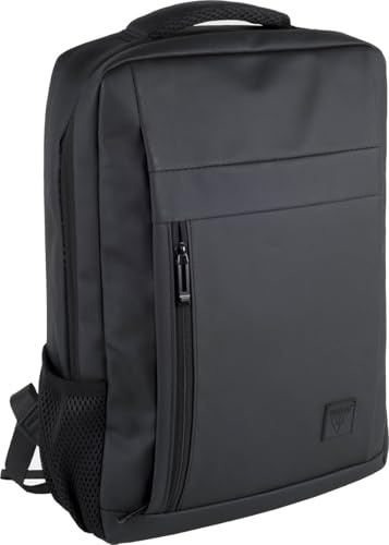 WORKTEAM Mochila para Portáti de 12L de capacidad, Impermeable con Puerto USB, Compartimento portaltil hasta 16 pulgadas, Bolsillos con Cremallera y Sujeción Equipaje Negra