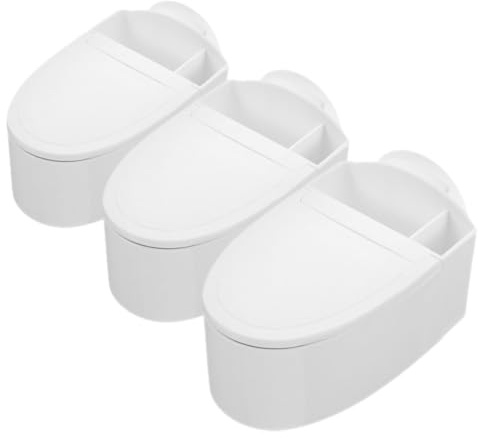 KJHBV Cenicero para Baño de Pared con Tapa Abatible, Material PP y Acero Inoxidable, Diseño Innovador y Fácil Instalación para Oficina y Hogar, Pack de 3 Unidades