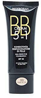 Deborah Milano - BB Cream Fondotinta Viso 5 in 1, 00 Fair Rose, Effetto Antiossidante, Minimizza le Imperfezioni e Dona una Pelle Levigata e Nutrita, 30 ml