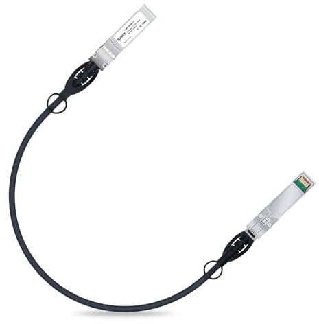 ipolex Cavo in rame 10G SFP+, DAC SFP+, cavo in rame ad attacco diretto 10GBASE-CU, cavo Twinax passivo 10Gb/s compatibile per Cisco, Ubiquiti, Meraki, Mikrotik, Intel e altri. 0.5-metri, 1-Pack.
