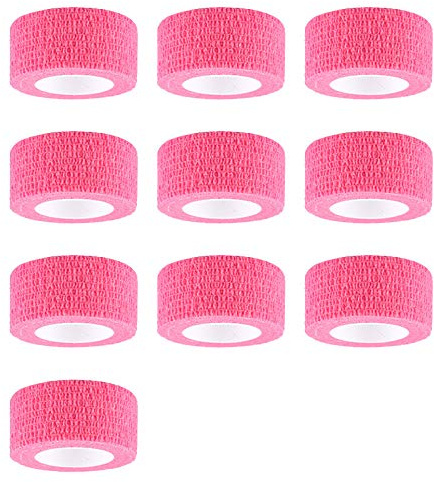 Mintice 10 Stück Rosa Selbsthaftende Bandagen Fingerpflaster Fingerverband Wundverband selbstklebend wasserfest 4.5mx2.5cm