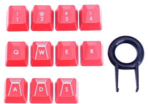 HUYUN Performance Gaming Touches de rechange pour clavier mécanique Romer-G Switch Logit G310 G413 G613 G810 K840 G910 (11 touches rouges)