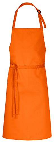 DESERMO Premium Latzschürze 100x80cm (LXB) - Verstellbare Küchenschürze für Frau & Mann – Kochschürze aus Baumwollmischung - Schürze mit großer Farbauswahl (Orange)