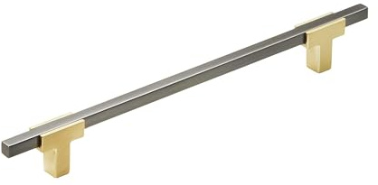 Amerock | Cabinet Pull | Brushed Gold/Black Chrome | 7-9/16 inch (192 mm) Center to Center | Urbanite | 1 Pack | Drawer Pull | Drawer Handle | Cabinet Hardware