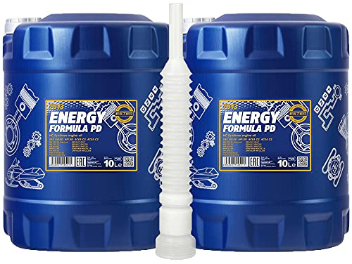 2 x 10 Liter, MANNOL 7913 Energy Formula PD 5W-40 DPF Pumpe Düse Motoröl + Ausgießer