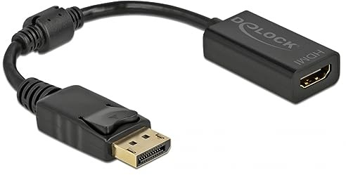 Delock Adaptador DisplayPort 1.1 Macho a HDMI Hembra pasivo, Color Negro