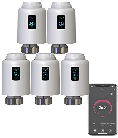 Qiumi Zigbee Smart Thermostatic Radiator Valve, Unterstützt Fernbedienung durch Smart Life App, Sprachsteuerung durch Alexa und Google Assistant (OLED Display)