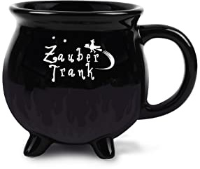 Winkee - Zaubertrank Becher | Witches Brew Mug | Hexenkessel Kaffeetasse | Witcher Tasse | Magischer Kaffee & Tee Kessel mit Feuer Effekt | Kaffeebecher groß ca. 450ml | Geschenk zum Geburtstag