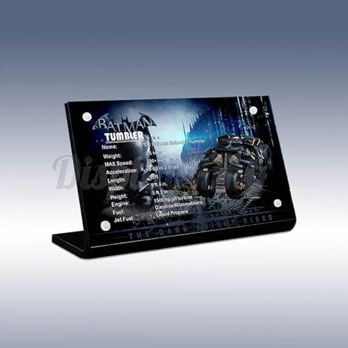 Acryl-Schild für Lego DC Batman Batmobile Tumbler 76240 (Lego Set ist nicht im Lieferumfang enthalten)