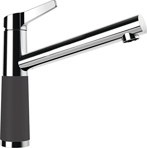 SCHOCK Küchenarmatur SC-510 Dusk – graue hochdruck Armatur CRISTADUR mit Festauslauf und Standard Norm-Anschlüssen