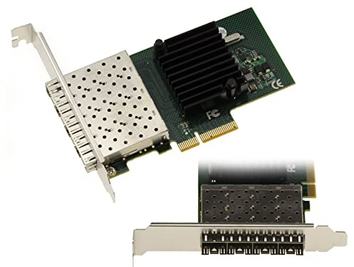 KALEA-INFORMATIQUE Tarjeta controladora de Red PCIe SFP Fibre LC de 4 Puertos con chipset Intel I350AM4. Cuádruple Gigabit Ethernet