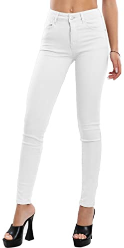 Toocool Jeans Donna Pantaloni Skinny Slim Elasticizzati Aderenti VI-8006 [S,Bianco]