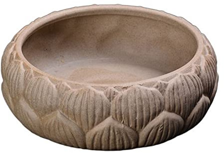 Maceta Interior Maceta de piedra de imitación de cerámica cruda, maceta de cerámica no porosa grande for plantas hidropónicas, cuenco de lirio de agua, maceta de loto Jardineras Exterior ( Color : A )