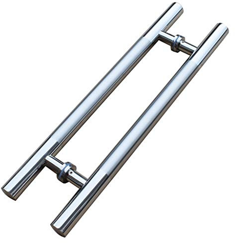 Türbeschläge, verdickter Edelstahl 304, gebürstetes Rundrohr, Glastür, Push-Pull-Handlauf, Schiebestall, 8 Größen (Größe: 120 x 80 cm)