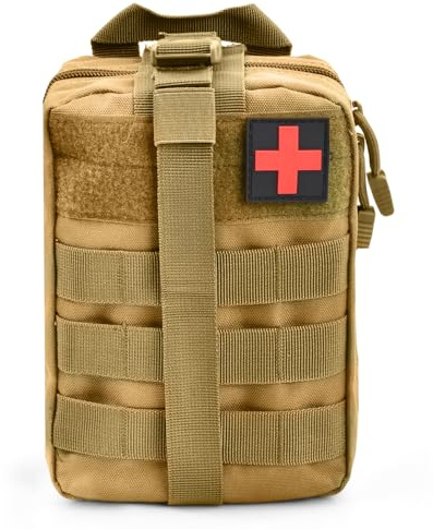 Första hjälpen-kit första hjälpen väska tom taktisk medicinsk påse överlevnad utrustning väska kit medicinsk taktisk avtagbar nödväska EMT väska militär första hjälpen ryggsäck för resor vandring kaki