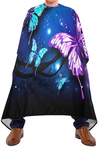 Jihqo Purple Butterfly Hair Cutting Capes for Adults Salon Barber Cape with Adjustable Closure Hairdresser Cape for Men Women Haircut