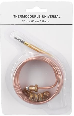 EUROPART 10033745 Thermoelement Universal 1500mm mit Adaptern für Gasherd | Gasgrill, Zündsicherung, Adapterset, Flammenwächter, Ersatzteil, Zubehör, Austausch