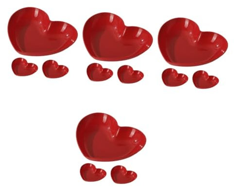 TOPBATHY 12pcs Reusable Heart-Shaped Fruit Snack Serving Plates Elegant Desktop Food Containers for Parties Boys and Girls Safe Easy to Clean and Organize for Fruits Desserts and Treats