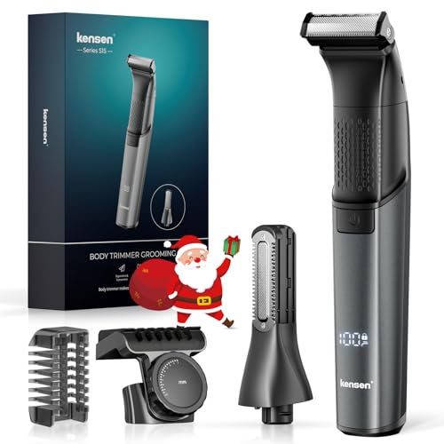 Intimrasierer Mann, kensen 2 in 1 Rasierer Herren Intimbereich Wasserdicht Körperrasierer Herren Typ-C Bodygroom Herren Nass Trocken Intim Rasierer Männer Beine Brust Achselhöhle Leiste Aufsteckkämme