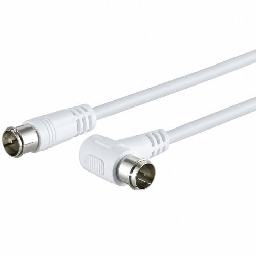 AC-Sat-Corner Vodafone Station Router Netzwerk Anschlusskabel Deluxe Premium Kabel 4K Winkel/Gerade Schnellstecker 100dB Weiß 3,75 Meter