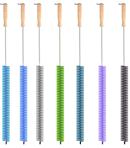 Radiator Cleaner Brush with Hanging Hook | Multi-Purpose Cleaning Brushes for Household 70CM Long | Pack of 1 in Random Color (Half Bristle)