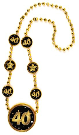 Tiwoca Geschenk zum 40. Geburtstag – schwarz-goldene Halskette in edler Optik Zahl 40 – Stilvolle Geburtstagsdeko und elegante Geschenkideen für Junge und Mädchen