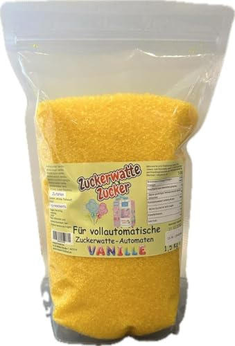 Grober Zucker 1,5 Kg für vollautomatische Zuckerwattemaschine Geprüft (Gelb)