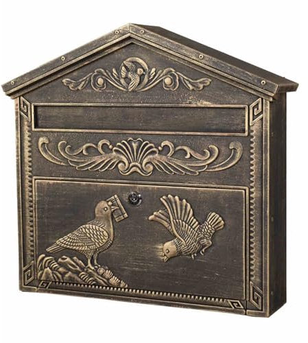 SCBTGKLN Briefkasten, Postkasten, Briefkasten Edelstahl, Brifkasten, Briefkasten Personalisiert, Briefkasten mit Gravur, Abschließbarer Briefkasten for den Außenbereich(Brass)