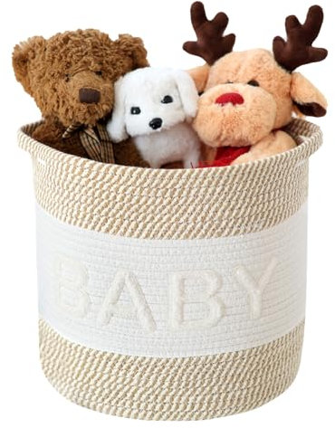 Aufbewahrungskorb Wickeltisch Korb Kinderzimmer Aufbewahrung Körbe mit Griffen, Aufbewahrungskorb für Babys Kinder Spielzeugkorb Geschenke für Regale Badezimmer Bad Wickeltisch Organizer (BABY)