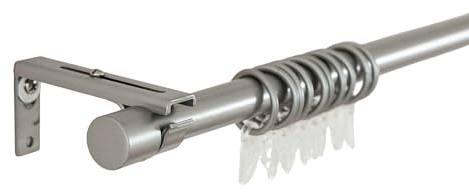 Ausziehbare Gardinenstange »Ningbo« 120-210 cm Edelstahl gebürstet Ø16/19 mm Komplettset zum sofortigen Montieren Wand- und Deckenmontage 2024140