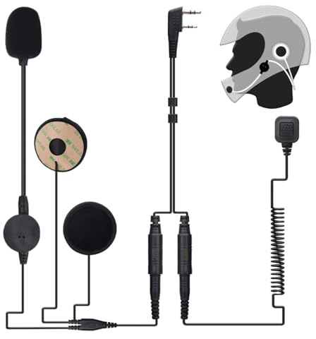 BAOFENG Rugged Radio Helmet Headset with Mic Microphone 2 PIN PTT BF-F8HP Pro UV-5R Mini AR-5RM UV-21R UV32 DM32 Two Way Radio Walkie Talkies